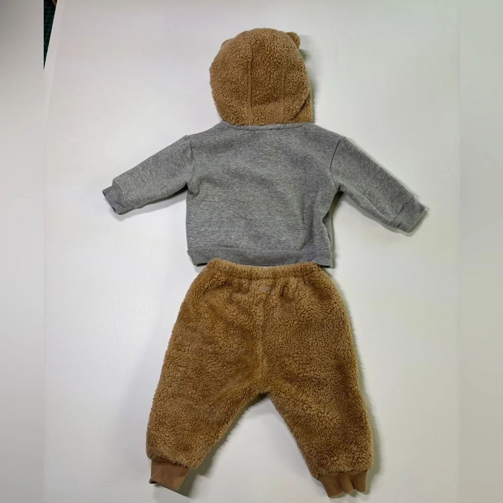 GAP Baby Teddy Bear Sherpa 2-Piece Outfit | 3–6 Months | Cozy Brown Set